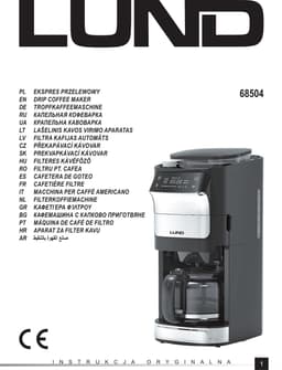 LUND 68504 Filterkoffiezetapparaat met Bonenmaling - Geïntegreerde Bonenmolen - 1.5 Liter Glazen Kan - Timer & Warmhoudplaat - Instelbare Koffiesterkte & Maalgraad (1050W) — thumbnail 2