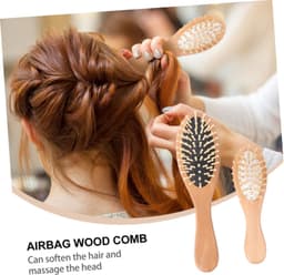 2 Stuks Massagekam Hoofdhuidborstel Haarborstel Houten Spikes Voor Comfortabel Thuisgebruik Willekeurige Kleur — thumbnail 4