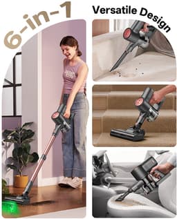 Vactidy V10 Pro draadloze steelstofzuiger, 45000Pa zuigkracht, 550W motor, tot 45 min looptijd, uitneembare 2200mAh batterij, 5-traps filtratie, 500ml stofbak, LED-display, groenlicht stofdetectie — thumbnail 3