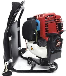 Benzine Grastrimmer - Grasmaaier - Bosmaaier - Kantenmaaier - Tuingereedschap - 35.4CC - 4-Takt 1KW, 4500-8500RPM – Rugzakmodel in Zwart/Rood — thumbnail 3