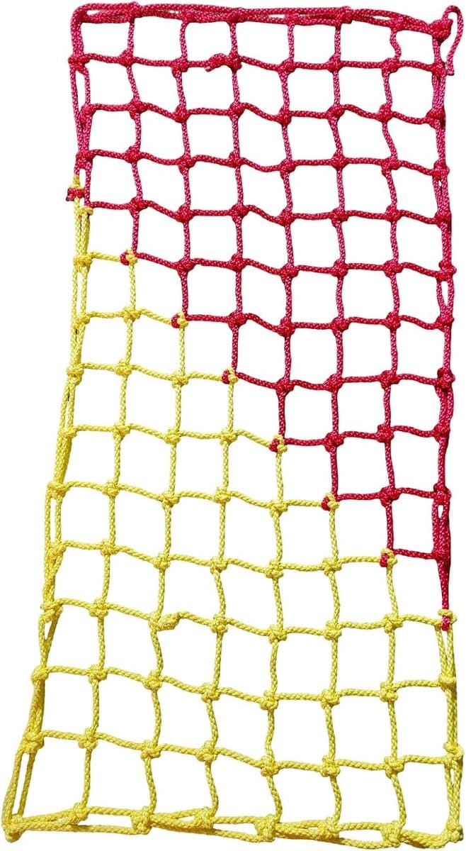 Klimnet Polyester Speeltuin Klimrek Voor Kinderen Buitenspeeltuin Veiligheidsbescherming, Boomhut, Touwladder, Schommelset, Jungle Gyms Hindernisbaan(Size:91*274cm(3*9ft),Color:rood/geel) — afbeelding 1