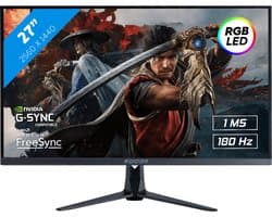 RAIDER QHD ULTRA GAMING - IPS - QHD 180Hz Gaming Monitor - RGB Verlichting - 27 Inch