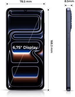 HOTWAV A17 Pro Max smartphone met Android 16 - 4 GB+128 GB opslag - mobiele telefoon 5160 mAh - Goedkope smartphone - Zwart — thumbnail 2