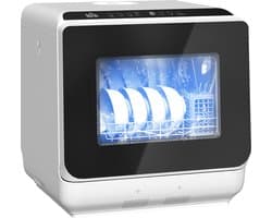 HOMCOM Vaatwasser Kunststof, gehard glas 45L x 44B x 45,8H cm Wit