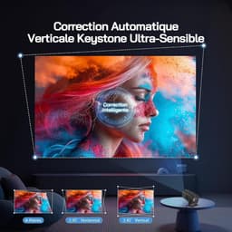 Beamer 4K ondersteunt / WiFi 6 / BT 5.4 Android TV & [geïntegreerde app] automatische focus, Full HD 1080P, hifi-luidspreker, korte brandpuntsafstand, compatibel met HDMI/tv-stick/gaming — thumbnail 4