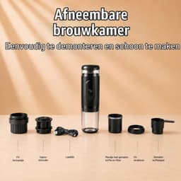 Draagbare koffiezetapparaat, espressomachine, 2-in-1, oplaadbaar, zelfverwarmend, compatibel met NS-capsules en gemalen koffie, mini-koffiezetapparaat, USB-C, voor reizen, camping, auto, kantoor — thumbnail 2