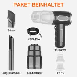 COVREO Kruimelzuiger draadloos en oplaadbaar – 31x14,5x6 cm – Handstofzuiger voor auto en thuis – 3500 Pa zuigkracht – Zwart — thumbnail 4