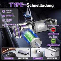 Car Vacuum Cleaner Brushless Motor LCD Display Power Vacuum Cleaner - Cordless Handheld Wireless Vacuum Cleaner with Multi-Mode Suction & Accessories — thumbnail 2