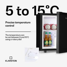 Mini Koelkast 30L – Stil 24 dB – Instelbaar 5-15°C – Automatisch Ontdooien – Zwart — thumbnail 5