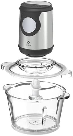 Elektrische Hakmolen 2 Liter – Glazen Kom – RVS Messen – Vleeshakker & Groentehakker – Voor Vlees, Groenten, Fruit en Babyvoeding — thumbnail 1