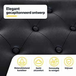Pianokruk - Met opbergruimte - 1 tot 2 personen - Zwart - Kunstleer - Pianobank - Piano stoel — thumbnail 4