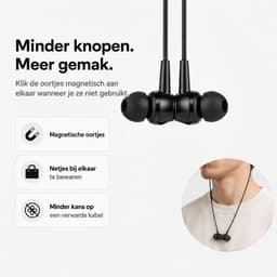 Qualitech® Oortjes met Draad USB C - In-ear Oordopjes met Microfoon - Geschikt voor Apple Iphone en Samsung met USB C Poort - Bedraad - Zwart — thumbnail 4