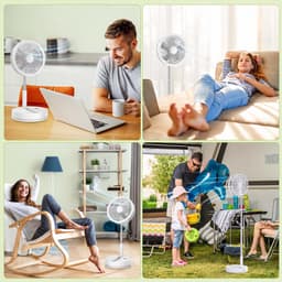NAXSIR Oplaadbare Staande Ventilator - Camping Ventilator -88 cm - Draadloos met Afstandsbediening - 6 Snelheden - USB-C — thumbnail 5