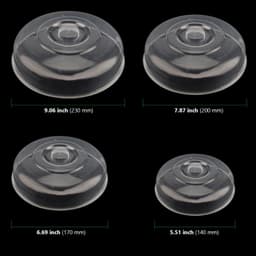 Voedselafdekkingen Set van 8 - Kunststof Plaatafdekkingen - Hittebestendig - Stoomventilatiegat - Maten 14/17/20/23 cm - Transparant PP-plastic - Magnetronhoezen — thumbnail 3