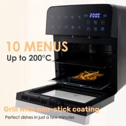 Vera Touch Luchtfriteuse, 10 l, olievrij, 1800 W, 10 digitale programma's, touchscreen, grillfunctie, instelbare timer, 2 standen, temperatuur 80-200 °C, gezond koken — thumbnail 5