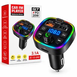 atlantic Bluetooth Transmitter - Fm transmitter - Bluetooth auto - USB-C lader 20W-Carkit - USB-A - SD Kaart - BT3.1 - 2026 model — thumbnail 1