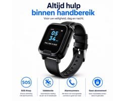 WatchSafer Pro - GPS Horloge Senior - Smartwatch voor Ouderen - Persoonlijke alarmen - alarm horloge ouderen - GPS Horloge Alzheimer - Valdetectie