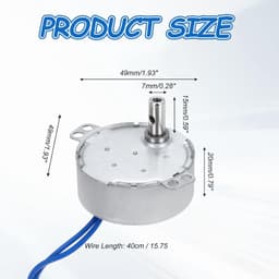 Synchronmotor 4-4,8 rpm - AC100-127 V - laag energieverbruik - ideaal voor magnetron en ventilator - Vemera — thumbnail 2