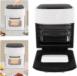 Heteluchtfriteuse Oven - 1400 W - 15 Liter Inhoud - Wit - Elektrische Luchtfriteuse - Digitale Bediening — thumbnail 1
