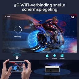 Beamer Full HD 1080p WiFi 6 Bluetooth - 20000 Lumen 1920 x 1080 Resolutie - LCD LED - Outdoor En Thuisbioscoop — thumbnail 5