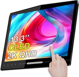 Draagbare Monitor 13,3 Inch QHD OLED Touchscreen - 2560 x 1440 Resolutie - 1 ms Reactietijd - IPS - Voor Laptop Smartphone Game Consoles — thumbnail 1