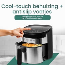 4,5 liter grote digitale heteluchtfriteuse,, frituren zonder extra olie, 8 automatische programma's, roestvrij staal, INOX, BPA-vrij, snelle opwarming, gemakkelijk te reinigen — thumbnail 3