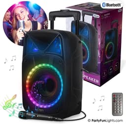 PartyFunLights Bluetooth karaoke party speaker - Party verlichting - microfoon - afstandsbediening — thumbnail 2