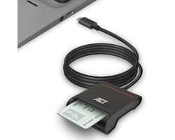 ACT Externe USB-C Smartcard eID Kaartlezer, geschikt voor Belgische ID-kaarten AC6020