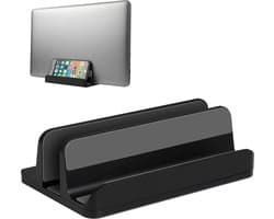 YONO Laptop Standaard Verticaal – Laptophouder geschikt voor Macbook - Verticale - Metaal - Zwart