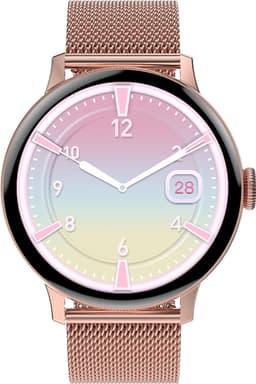 Belesy® NUMBER 2 - Smartwatch Heren – Smartwatch Dames - Horloge – Stappenteller – Calorieën - Hartslag – Sporten - Splitscreen - Kleurenscherm - Full Touch - Bluetooth Bellen – Staal – Milanees - Goud - Moederdag — thumbnail 4