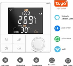 TechU™ Smart Thermostaat Life – Wit – Alleen voor CV-ketel – App, Wifi & Amazon Alexa – Energiebesparend – Kinderslot — thumbnail 1