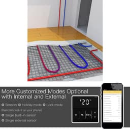 TechU™ Smart Thermostaat Thin – Zwart – Alleen voor Elektrische Vloerverwarming – App & Wifi – Google Assistant & Amazon Alexa – Persoonlijk Programma Instelbaar — thumbnail 4