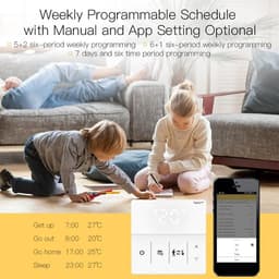 TechU™ Smart Thermostaat Thin – Wit – Alleen voor Elektrische Vloerverwarming – App & Wifi – Google Assistant & Amazon Alexa – Persoonlijk Programma Instelbaar — thumbnail 3