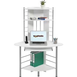 Piranha OSCAR Hoekbureau Wit Houtnerf – Compact Computerbureau & Opbergruimte — thumbnail 1