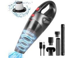Handstofzuiger - Krachtige Draagbare Reiniger - Oplaadbaar - Auto Stofzuiger - Draadloze Stofzuiger - Handheld Autozuiger - Compact en Efficiënt
