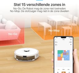 Avalect CleanSmart - Robotstofzuiger met dweilfunctie - Met laadstation - dweilrobot - Ideaal voor huisdieren - Lidar Laser - val & object detectie - Vloerdetectie - Met App - Wit — thumbnail 5