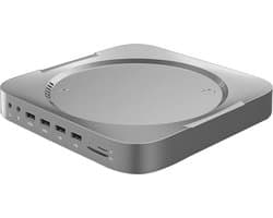 DrPhone MH483 USB C Docking Station met Harde Schijf Behuizing 2.5inch HDD of SDD SATA 5/7/ 9,5mm - Geschikt Voor Mac Mini – 2X USB 3.0/ HDMI/VGA/3.5mm/MicroSD en meer - Zilver