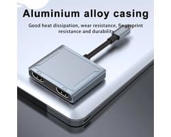 Type C Adapter - USB-C naar 2X HDMI - 4K DUAL HDMI HUB - HDMI adapter voor Apple Macbook Windows - USB C naar Dual HDMI - 4K@60hz/30hz - Dual HDMI