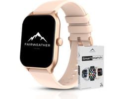 Fairweather Smartwatch Pro – Heren & Dames – HD – Stappenteller – Slaapmeter – hartslagmeter – Geschikt voor iOS en Android - rose goud