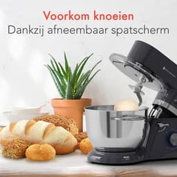KitchenBrothers Keukenrobot - Keukenmachine - Touch Display en Timer - BPA-vrij - 6,2L - Keukenmixer - 1400W - Antraciet — thumbnail 4