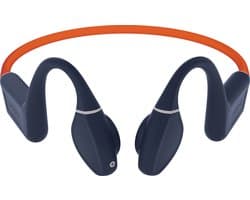 Creative Outlier Free Pro+ Bone-conduction-IPX8-sport hoofdtelefoon met Bluetooth 5.3, verstelbare conducties, geintegreerde 8 GB MP3-speler, tot 10 uur batterijduur, geintegreerde microfoon,waterdicht (blauw en oranje)