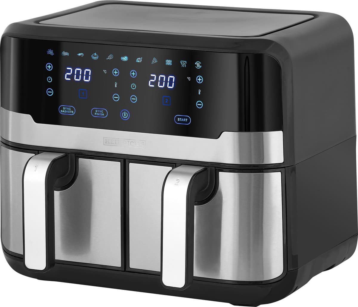 Heinrich's HFR 8214 - Dubbele airfryer - heteluchtfriteuse - 2 x 4.5 liter — afbeelding 1
