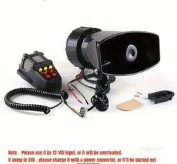 Megafoon - Megafoon met sirene - Alarm - Luchthoorn - Speaker - Produceert 110 Decibel - 12V — thumbnail 3