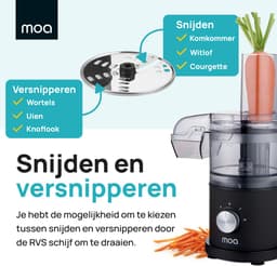 MOA Foodprocessor - 5-in-1 - Compacte 0,5L Keukenmachine - Zwart — thumbnail 3