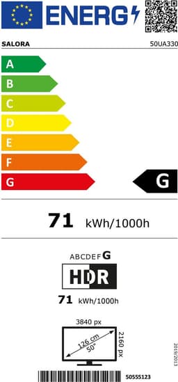 Salora 50UA550 tv 127 cm (50") 4K Ultra HD Smart TV Wifi Zwart 250 cd/m² — thumbnail 4