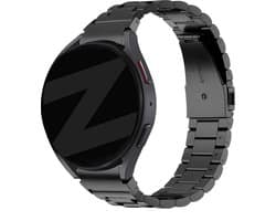 Stalen band 'Classic' geschikt voor Galaxy Watch 7 (40 & 44mm) / Galaxy Watch 6 (Classic) / 5 40mm & 44mm / 5 Pro / 4 & 4 Classic / Watch FE - stalen materiaal smartwatch bandje - Incl. inkorter - Bandz - Zwart metalen bandje