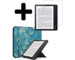 Hoes Geschikt voor Kobo Sage - E-reader Bescherm Hoesje Case Sleep Cover Trifold Met Screenprotector - Hoes Geschikt voor Kobo Sage Hoesje - Bloesem