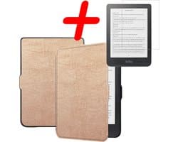 Hoes Geschikt voor Kobo Clara HD Hoesje Bookcase Cover Hoes Met Screenprotector - Hoesje Geschikt voor Kobo Clara HD Hoes Cover Case - Rosé Goud