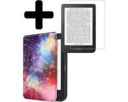 Hoes Geschikt voor Kobo Clara 2E - E-reader Bescherm Hoesje Case Sleep Cover Met Screenprotector - Hoes Geschikt voor Kobo Clara 2E Hoesje - Galaxy