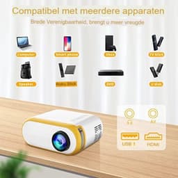 Mini beamer - Mini projector - Mini beamer smartphone - Wit — thumbnail 2